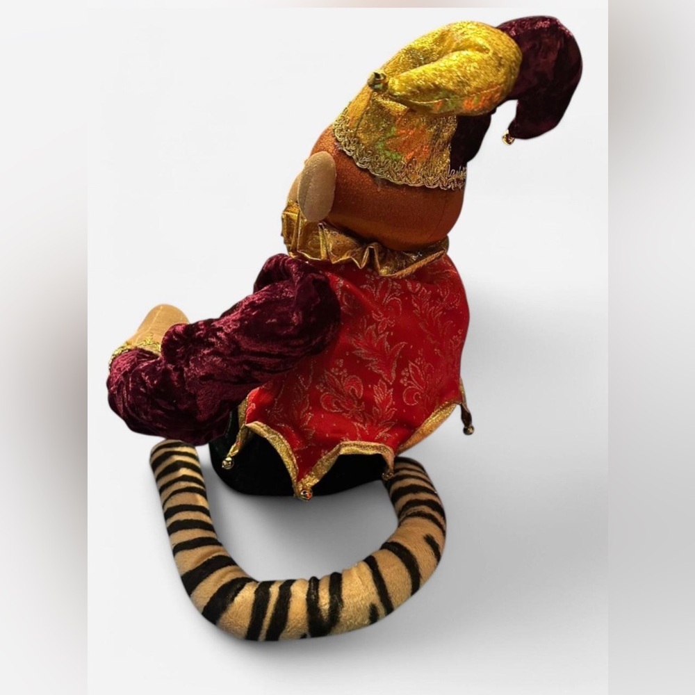 DECORATIVE STUFFED MONKEY - CLOWN JESTER JOKER - Picture 3 of 7